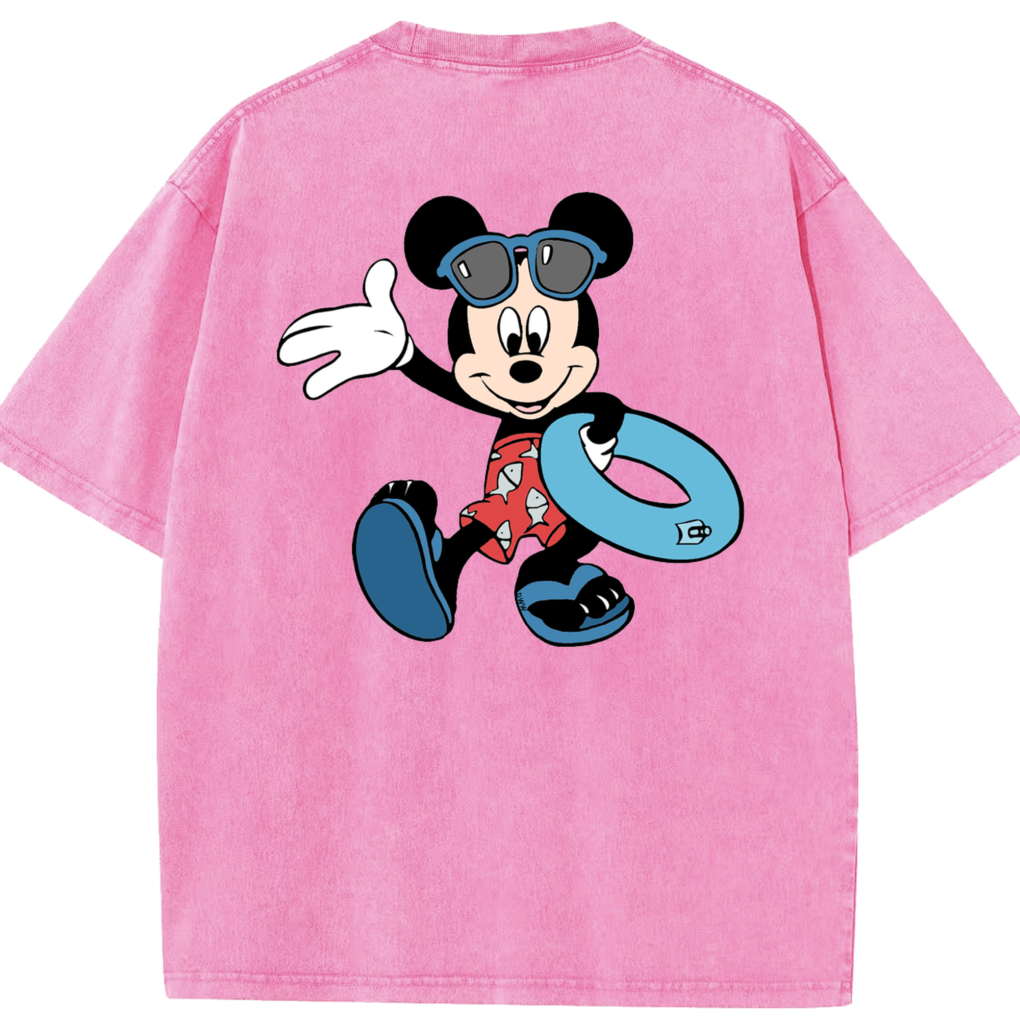 （画像用） ミッキーマウス Mickey Mouse 綿100% ヴィンテージ風 半袖Tシャツ（背面プリント）